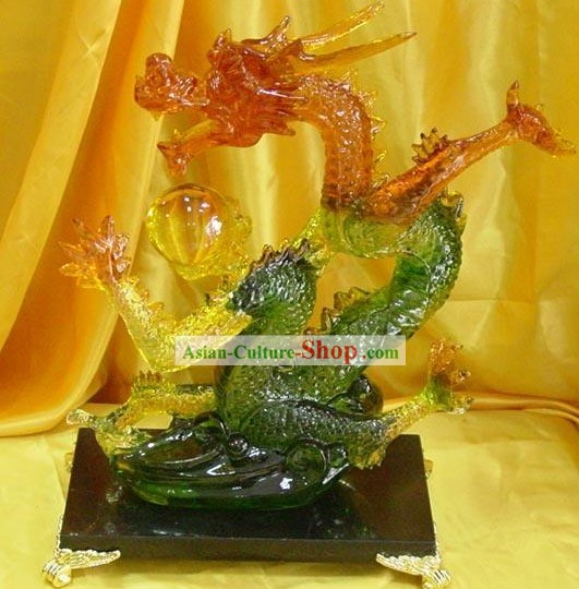 Chinese Stunning Coloured Vidros Colecção-Dragon Emperor