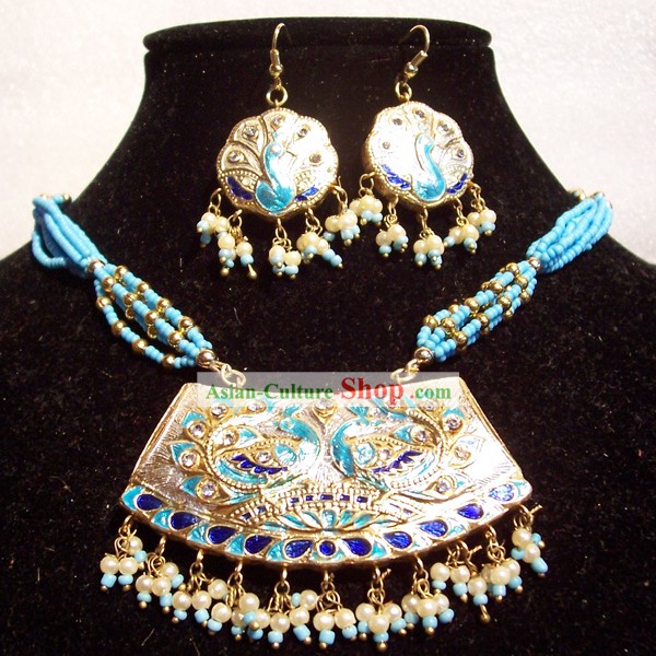 Indian Fashion Bijoux Costume-Light Blue Peacock princesse