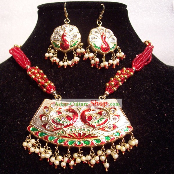 Bijoux fantaisie indiens Suit-Lucky Red Peacock princesse
