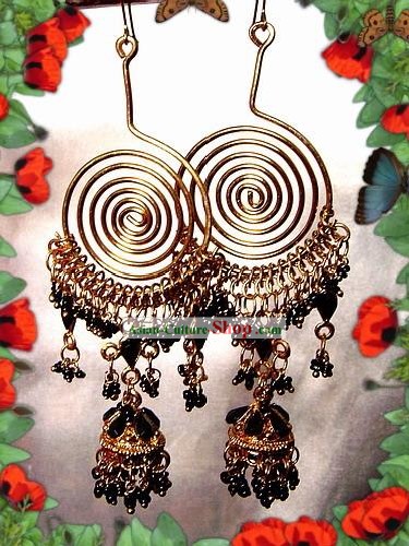 Indian Fashion Boucles d'oreilles Bohème-Black Angel