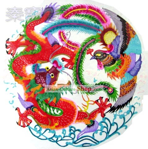 Coupe-papier chinois dragon vole, Danses Phoenix