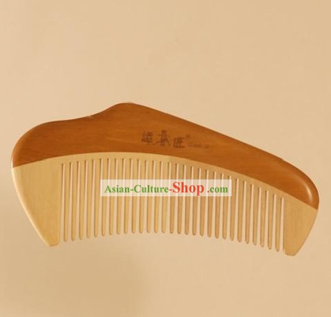 Chinese Carpenter Tan 100 Percent Hand Made and Carved Natural Wood Comb-Suitable for All Hairs