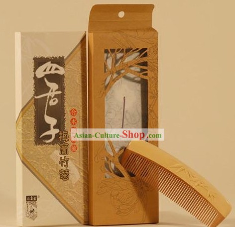 Chinese Carpenter Tan 100 Percent Natural Wooden Combs-Bamboo(Man of Honour)