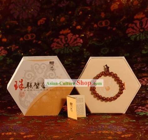 Chinese Carpenter Tan 100 Percent Natural Wooden Bracelet Gift Package