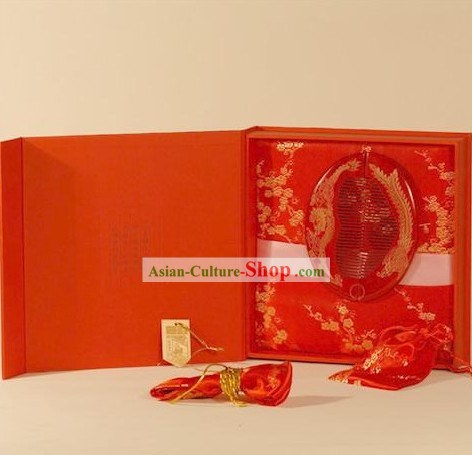 Chinês Tan Carpenter Dragão e Phoenix Combs pacote de presente de casamento