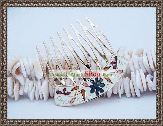 Chinês clássico Cloisonne Hairpin-White Princesa