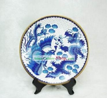 Chinese Palace Dragon and Phoenix Closionne Plate