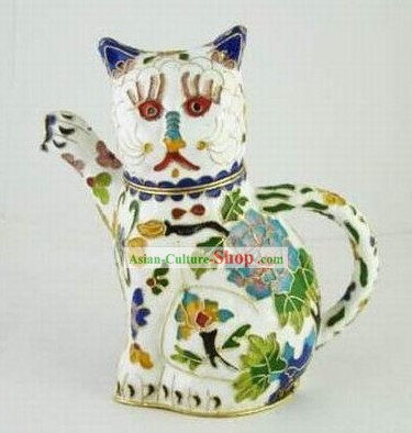 Tradicional Chinesa Closionne Cat Dinheiro Kettle-Atrair Branco