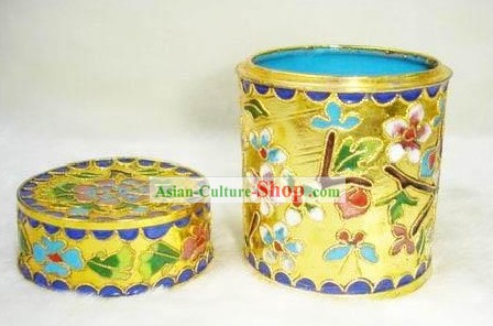 Chinese Tea Caddy Cloisonné-Fleuri