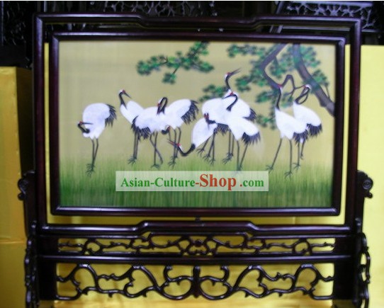 Chinese Double-sided Embroidery Handicraft-Cranes