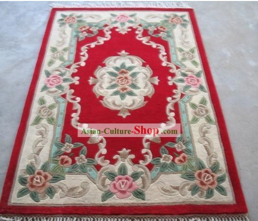 Art Decoration Chinese 100 Percent Wool Hand Embroidered Rug (152*198CM)