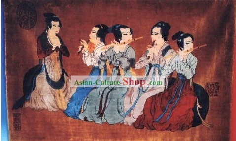 Main Décoration Art Chinois Made soie épaisse Arras/Tapisserie/carpettes (150x120cm)