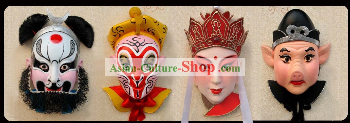 Handcrafted Peking Opera Décoration Masque Hanging - Set Voyage Ouest