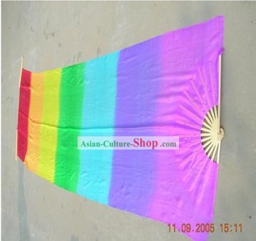 Clásico chino de seda largo del arco iris danza de los abanicos