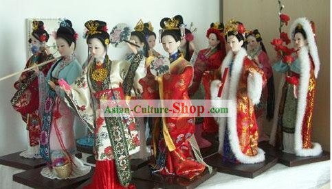 Handmade Peking Silk Figurine Dolls - 12 Beauties in Dream of the Red Chamber