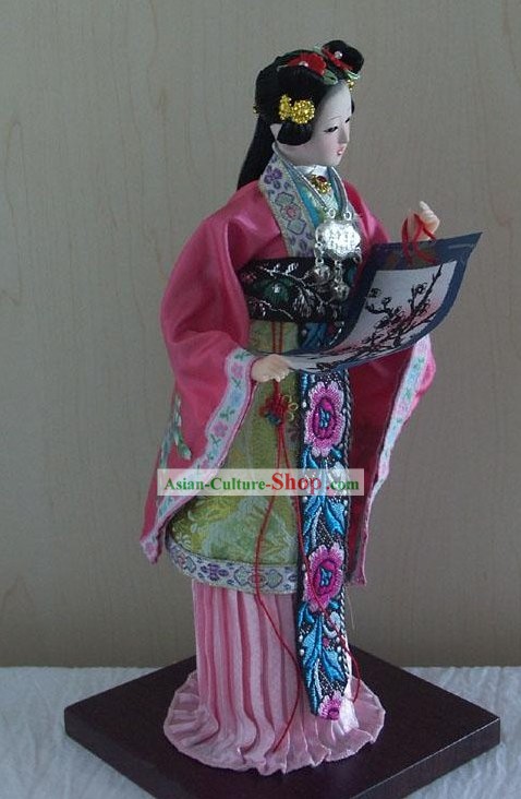 Handmade Pequim boneca Figurine Silk - Jia Xichun em Sonho da Câmara Vermelha