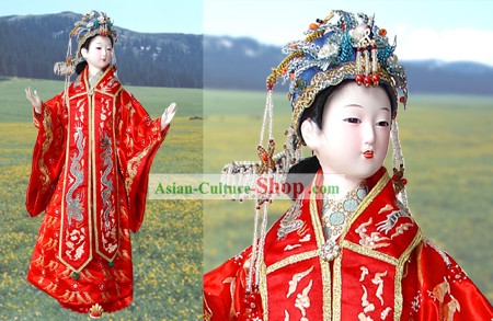 Large Handmade Peking Silk Figurine Doll - Ming Dynasty Empress