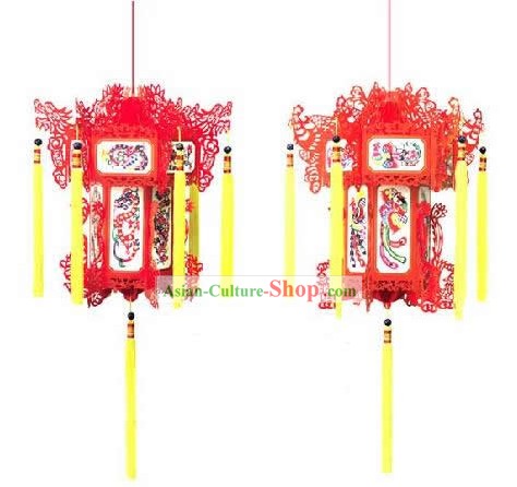 Chinese Paper Lantern - Dragon and Phoenix