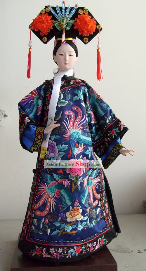 Grandes Handmade Bordado Silk Pequim coleção de bonecas Figurine - Ci Xi Imperatriz