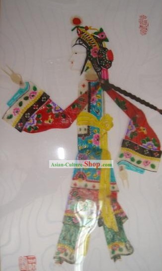 Grandes Tradicional Chinesa Mão Shadow Play Carved - Lady Antiga