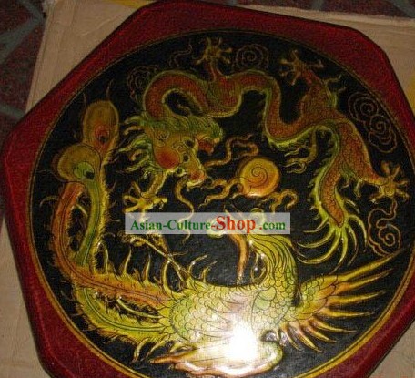 Unique Classical Dragon and Phoenix Chinese Checkers Wooden Set
