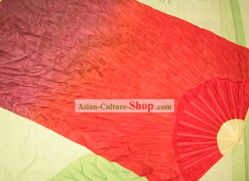 Chinese Bamboo and Silk Colour Transition Fan Veils