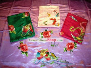 Clássica Chinesa Fu Rui Mão Xiang Wedding Silk Bordado colcha-Dragon e Phoenix