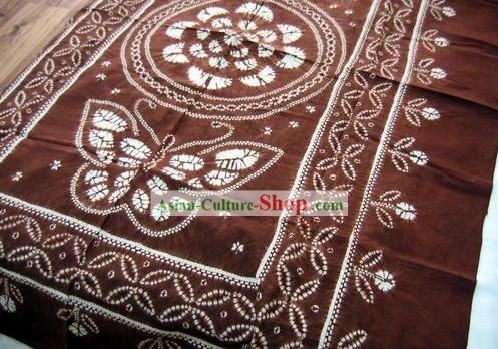 Cinese classico Grande Batik Tovaglia-farfalla Fiore amore 6