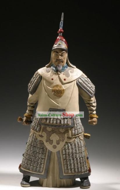 Chinese Classic Shiwan Ceramics Statue Arts Collection - Qian Long Emperor