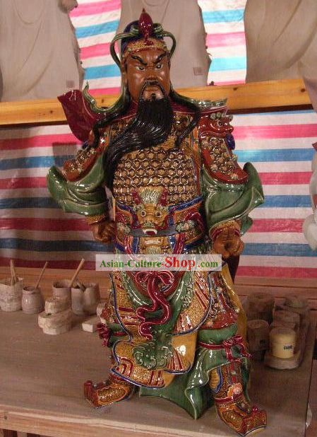 Chinese Classical Shiwan Ceramics Gwan Gong Statue