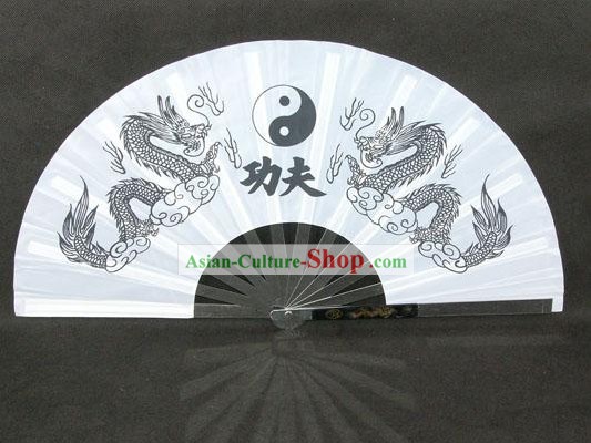 China profesional de acero inoxidable Taiji y Kung Fu Dragón Fan