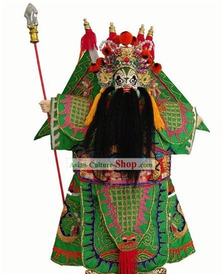 Chinese Artesanato Puppet Clássico Original Mão - Green Geral