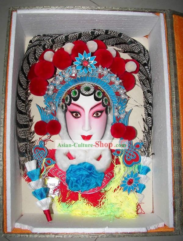 Grandes Handcrafted Peking Opera Máscara Hanging Decoração - Guiying Mu