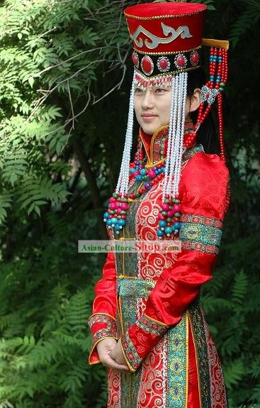 Supreme Chinese Traditional Mongolian Wedding Dress for Bride