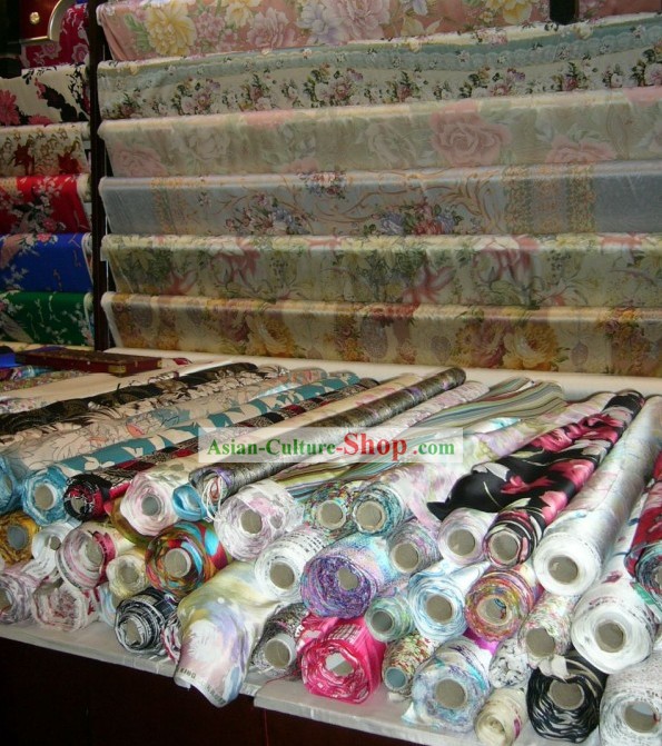 China Traditional Mandarin Silk Flower Fabric