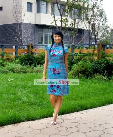 Deslumbrante Phoenix Cauda Flower Cheongsam (Qipao)