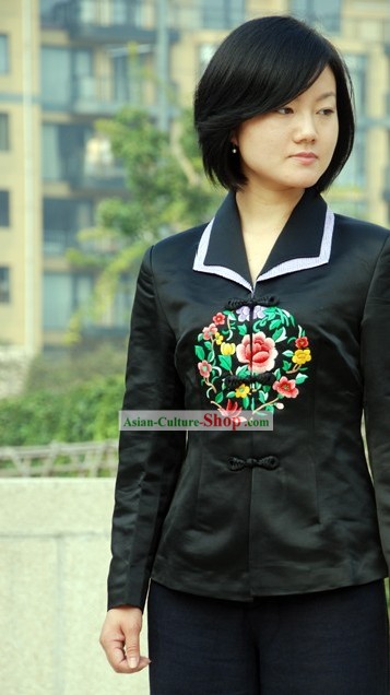 Chinese Mandarin Silk Cheongsam (Qipao) Overcoat