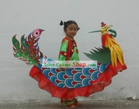 Chinês tradicional Handmade Trajes Phoenix para Crianças