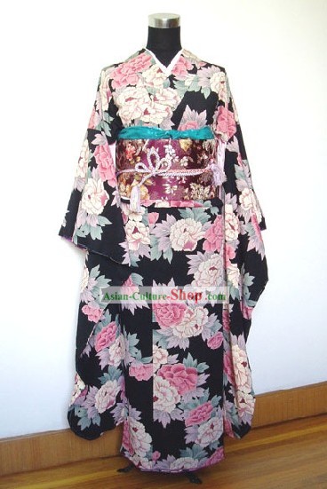 Japanese Traditional Kimono Dress - Peony