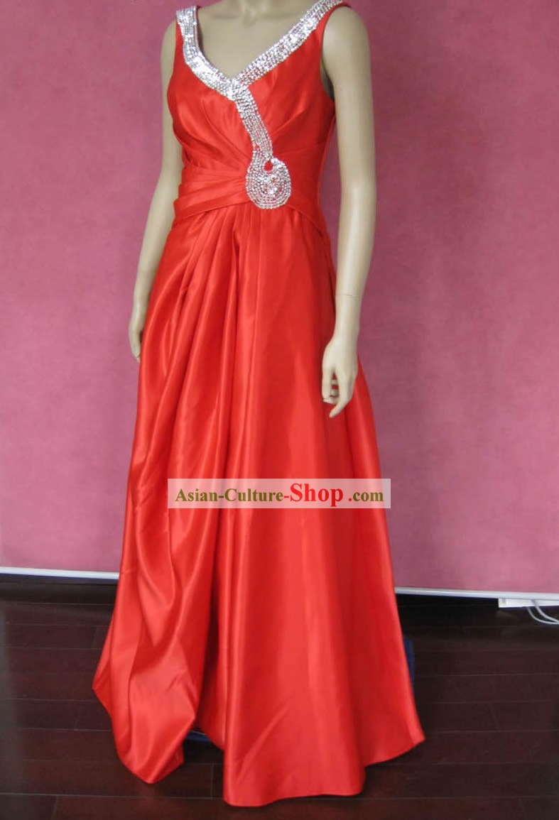 Tailor Made Vestido de Noiva Sorte Red Silk para a noiva