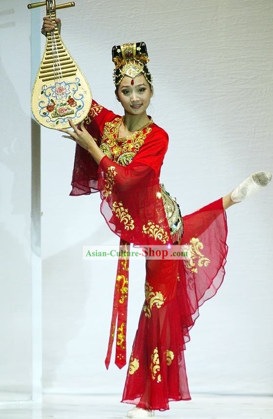 Chinese Classic Tang Dynasty Ancient Palace Dance Costumes Complete Set for Women