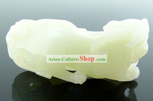 Kai Guang Feng Shui chinês Natural Jade Nephrite Pi Xiu (eterno santo)