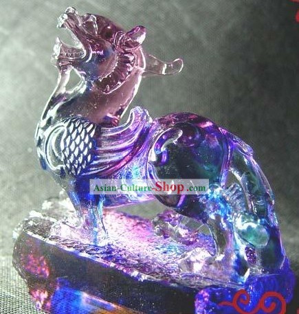 Chinese Purple Coloured Glaze Feng Shui Pi Qiu (avoiding evil and keep wealthy)