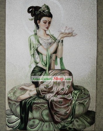 Supreme Chinese All Hand Embroidery Handicraft - Lotus Kwa-yin