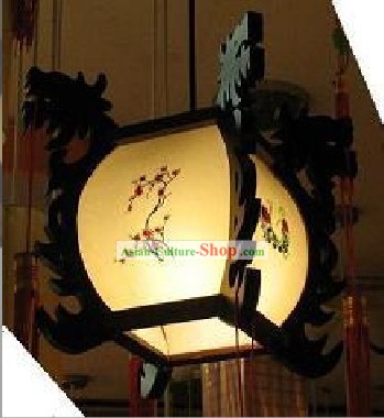 Chinese Hand Made Wood and Parchment Palace Ceiling Lantern