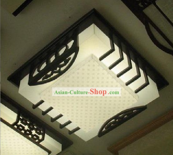 Chinese Traditional Hand Made Parchment and Wood Ceiling Lantern