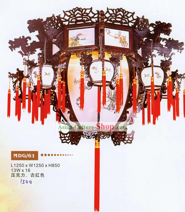 Dragon chinois classique extra grandes lanternes Set