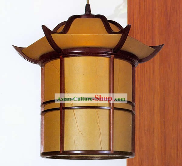 Chinese Traditional Hand Made Tower Shape Sheepskin Wooden Ceiling Lantern