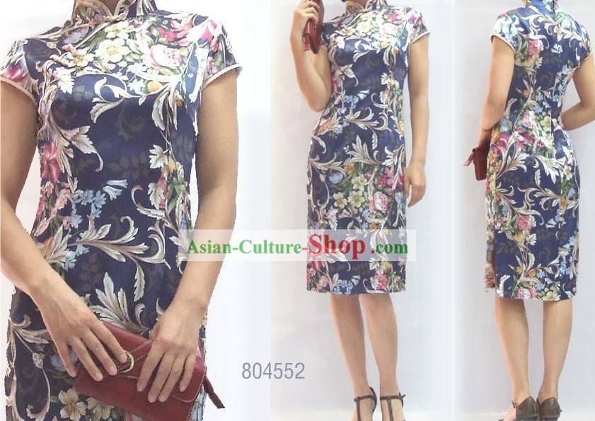 Superbe chinoise Velvet Tulip cheongsam (qipao)