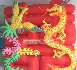 Célébration de mariage gonflable Dragon et Phoenix Double Happiness